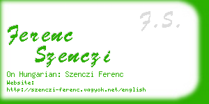 ferenc szenczi business card